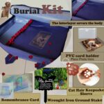 Indigo eco-friendly pet burial bag with reinforced handles, shown ready for a pet's dignified farewell ceremony.