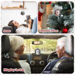 Silver metal pet memorial car hanging ornament with a photo frame, displaying a tribute to a lost pet.